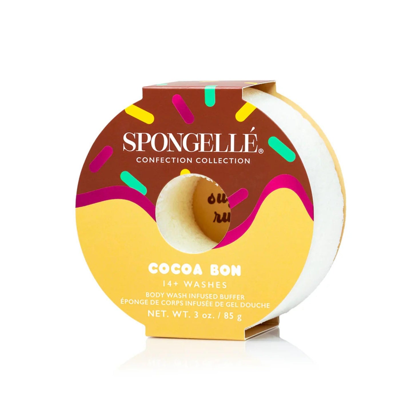 Spongellé Cocoa Bon Confection Body Buffer - Built-in Body Wash & Body Scrubber, Shower Loofah Sponge for Women, 14+ Washes, Vegan & Cruelty-Free Beauty and Personal Care SPONGELLÉ
