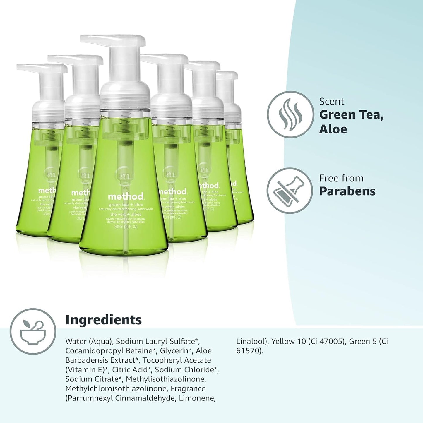Method Foaming Hand Soap, Green Tea + Aloe, 10 Fl Oz Beauty & Personal Care Method