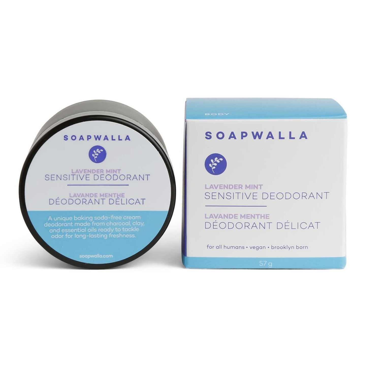Soapwalla - Natural Sensitive Lavender Mint Aluminum-Free Deodorant Cream - Vegan, Cruelty-Free, Clean Skincare (Full Size, 2 oz - 57 g) Beauty and Personal Care Soapwalla