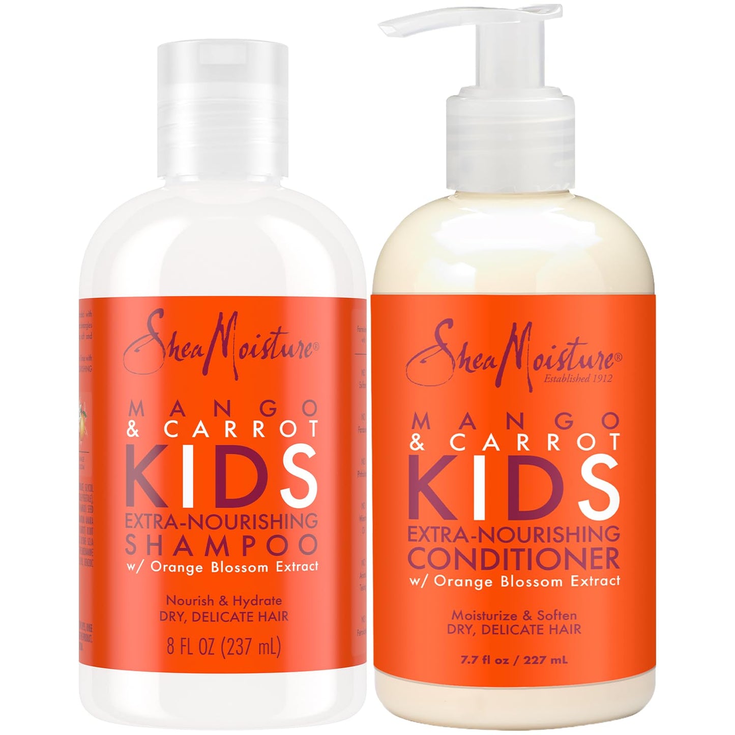 SheaMoisture Kids Mango & Carrot Shampoo and Conditioner Set w/Orange Blossom Extract, Strengthening Hair Products for Kids Beauty & Personal Care SheaMoisture
