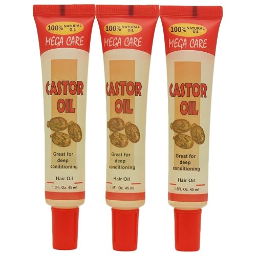 Sunflower Cosmetics Mega Care Tube Hair Oil 1.5oz (3 Pack) (Castor Oil) Beauty & Personal Care Sunflower Cosmetics