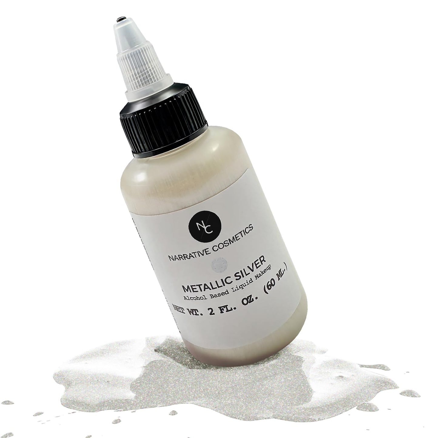 Narrative Cosmetics Metallic Alcohol Airbrush Paints - 2 fl oz, Skin Safe, Quick Dry, Waterproof, Sweatproof, Transferproof Liquid Makeup Beauty & Personal Care Narrative Cosmetics