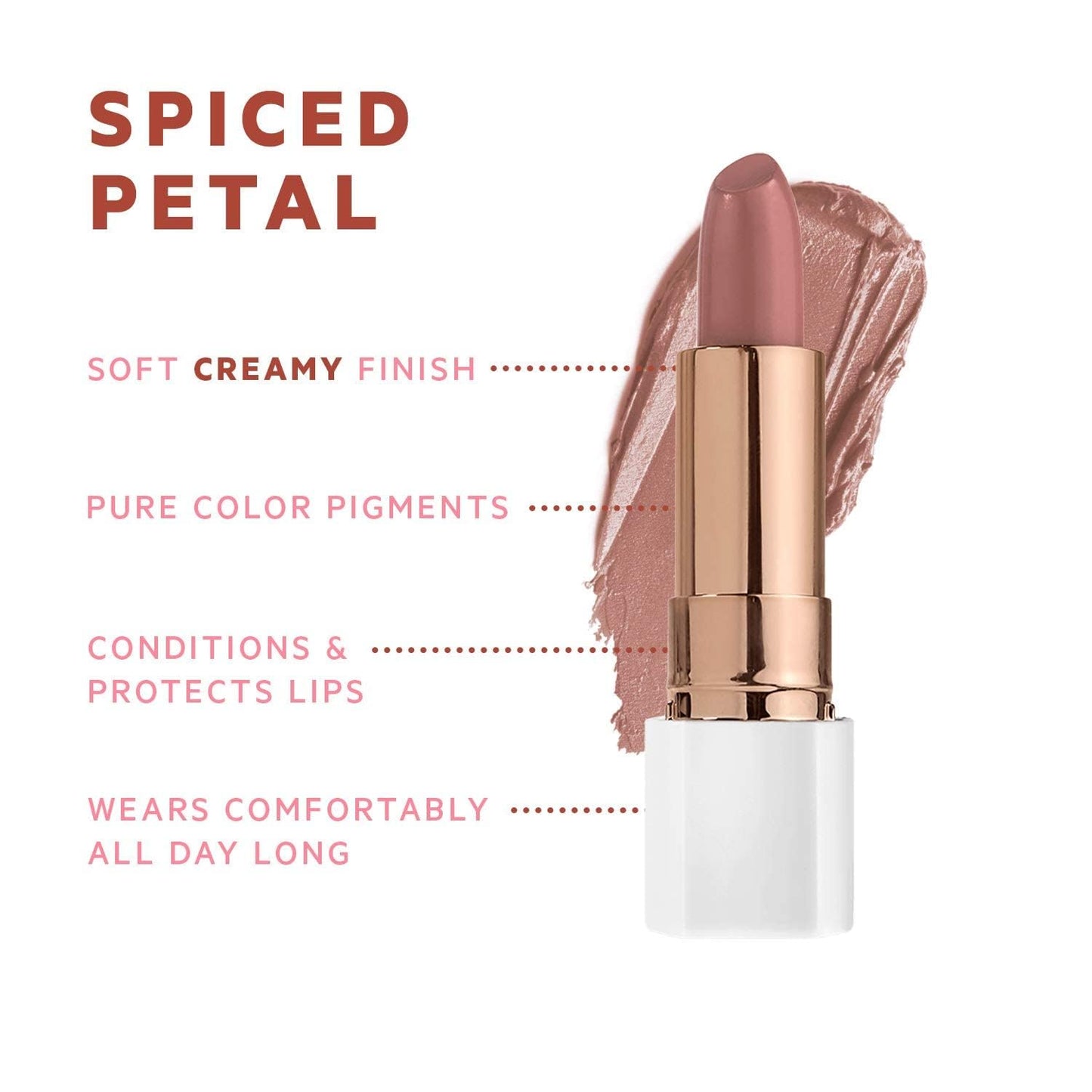 FLOWER BEAUTY By Drew Barrymore Petal Pout Lipstick - Nourishing & Highly Pigmented Lip Color with Antioxidants, Matte Finish - Spiced Petal Beauty & Personal Care FLOWER