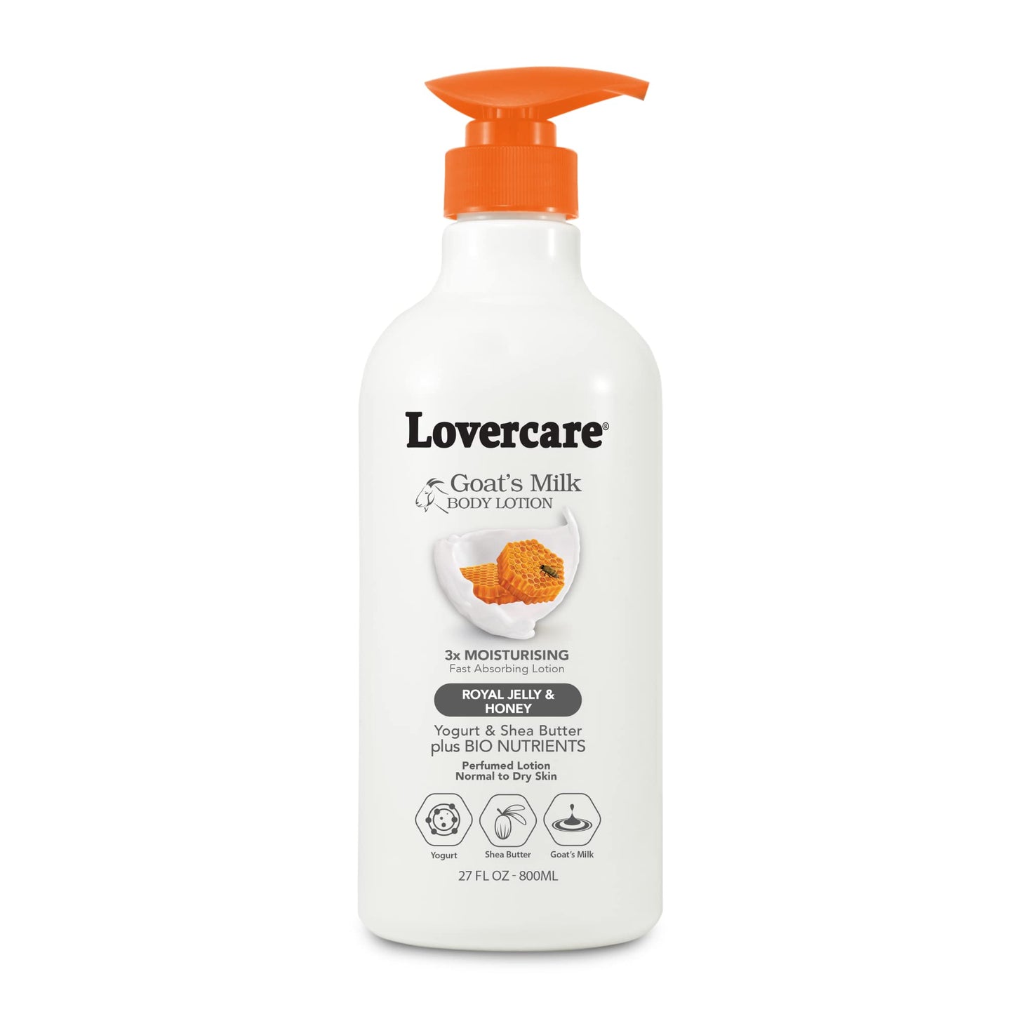 Lovercare Goat Milk Body Lotion for Dry Skin Royal Jelly & Honey 27.05oz (800ml) - Single… Beauty & Personal Care Lover's Care