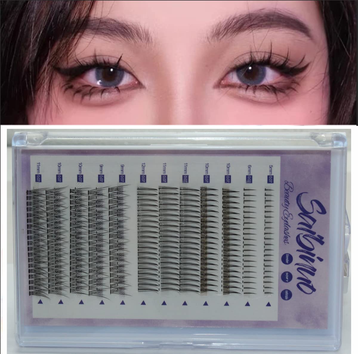 Saibinuo 240pcs Mixed Pack C Curl False Eyelash Extension Individual Lashes Lower Bottom Lash (5-6mm) Fairy Style A Shape (10-12mm) Fish Tail (9-11mm) Beauty & Personal Care OAWLY