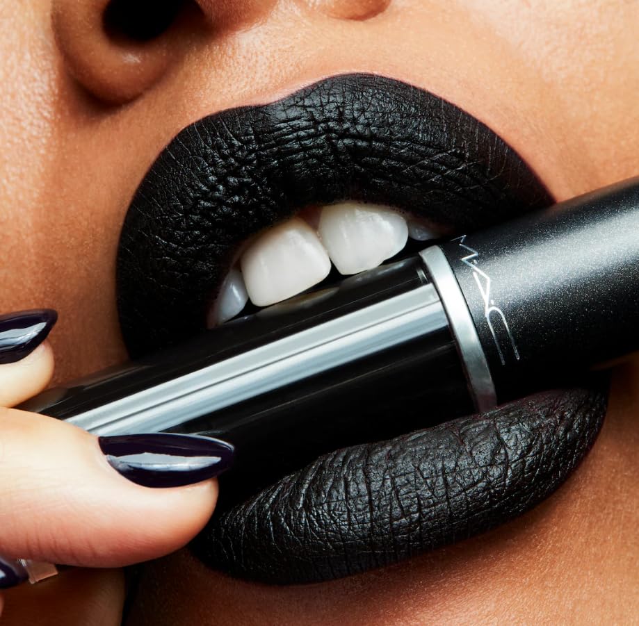 MAC Retro Matte Liquid Lipcolour - 125 Caviar (Black) .17 Fl Oz/5mL Beauty & Personal Care MAC