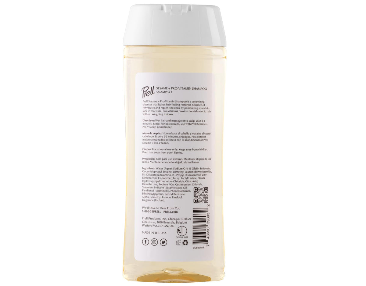 Prell Sesame + Pro-Vitamin Shampoo for Thinning Hair, Color Safe, Volumizes & Restores 13.5 fl. oz.