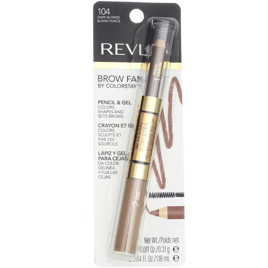 Revlon Brow Fantasy Pencil & Gel, Dark Blonde [104], 0.04 oz (Packs of 2) Beauty & Personal Care REVLON