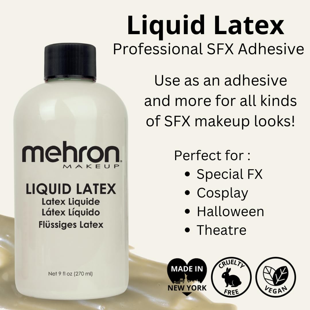 Mehron Makeup Liquid Latex (9 oz) (Zombie Flesh) Beauty & Personal Care Mehron