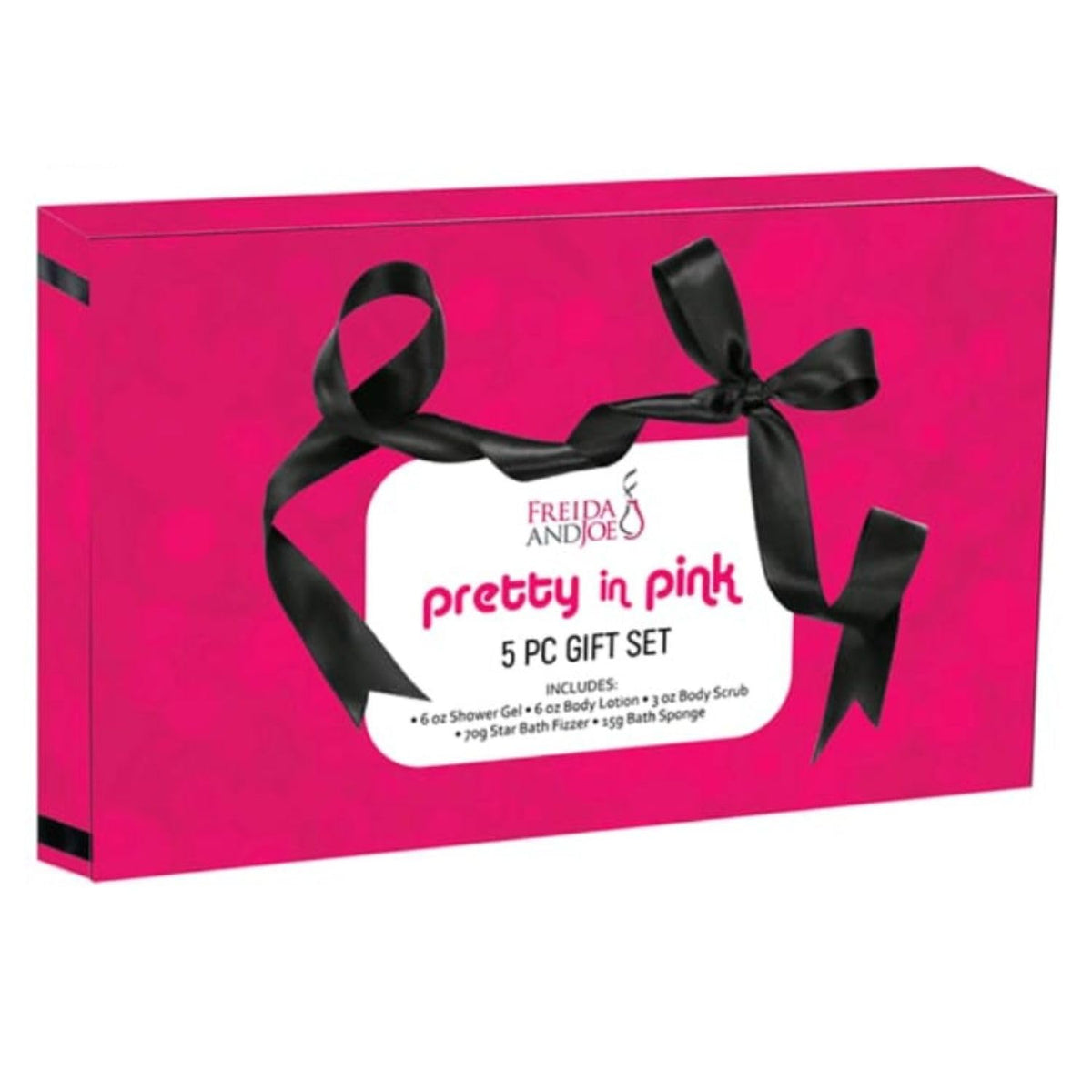 Fragrance Bath & Body Collection Gift Box, Includes Shower Gel, Body Lotion, Body Scrub, Bath Bomb & Sponge (Pretty in Pink) - Mother's Day Gift Beauty and Personal Care Freida and Joe