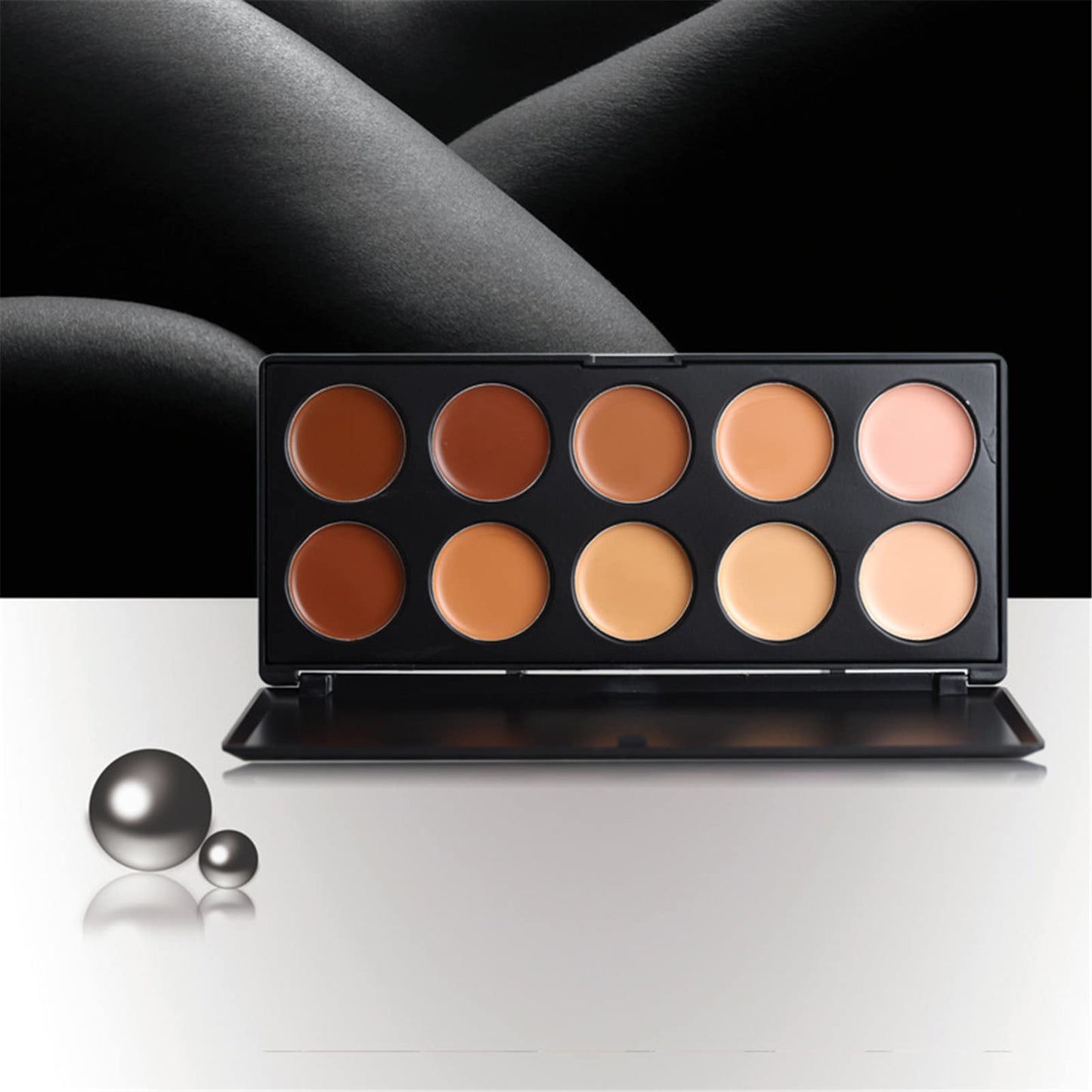 10 Colors Hydrating Cream Concealer Palette, Pure Vie Long Lasting Full Coverage Correcting Concealer Palette Foundation Camouflage Makeup Contour Kit Beauty & Personal Care Pure Vie