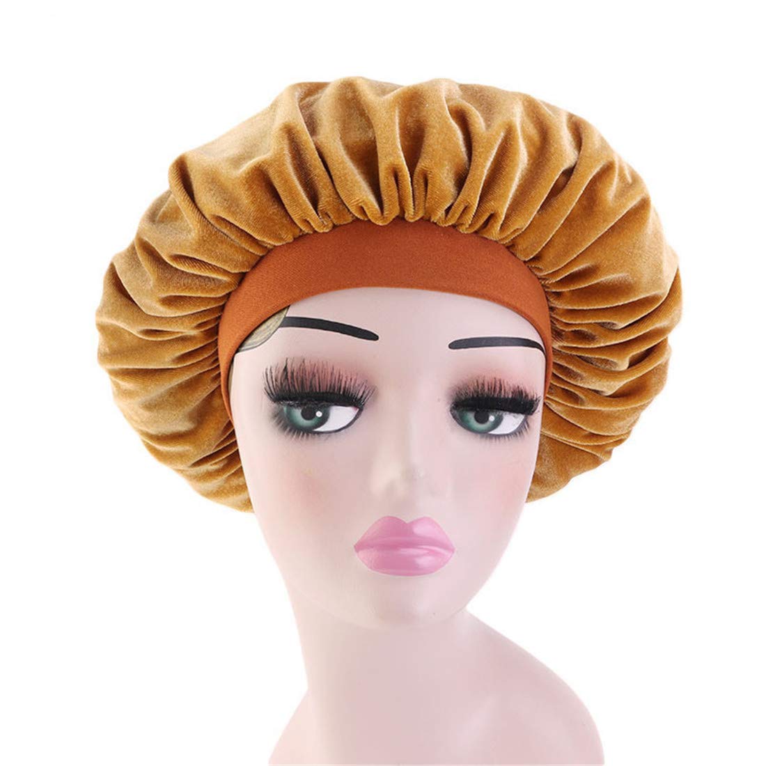 Qianmome Women Chemo Beauty Salon Night Sleep Cap Head Cover Velvet Bonnet Hat durag Sleeping Caps Beauty and Personal Care Qianmome