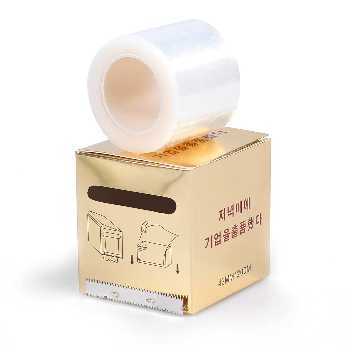 S.Q 4 PCS Disposable Eyebrow Tattoo Plastic Wrap Preservative Film Make Up Supplies Wrap Cover Tape Roll, 42mm x 200m