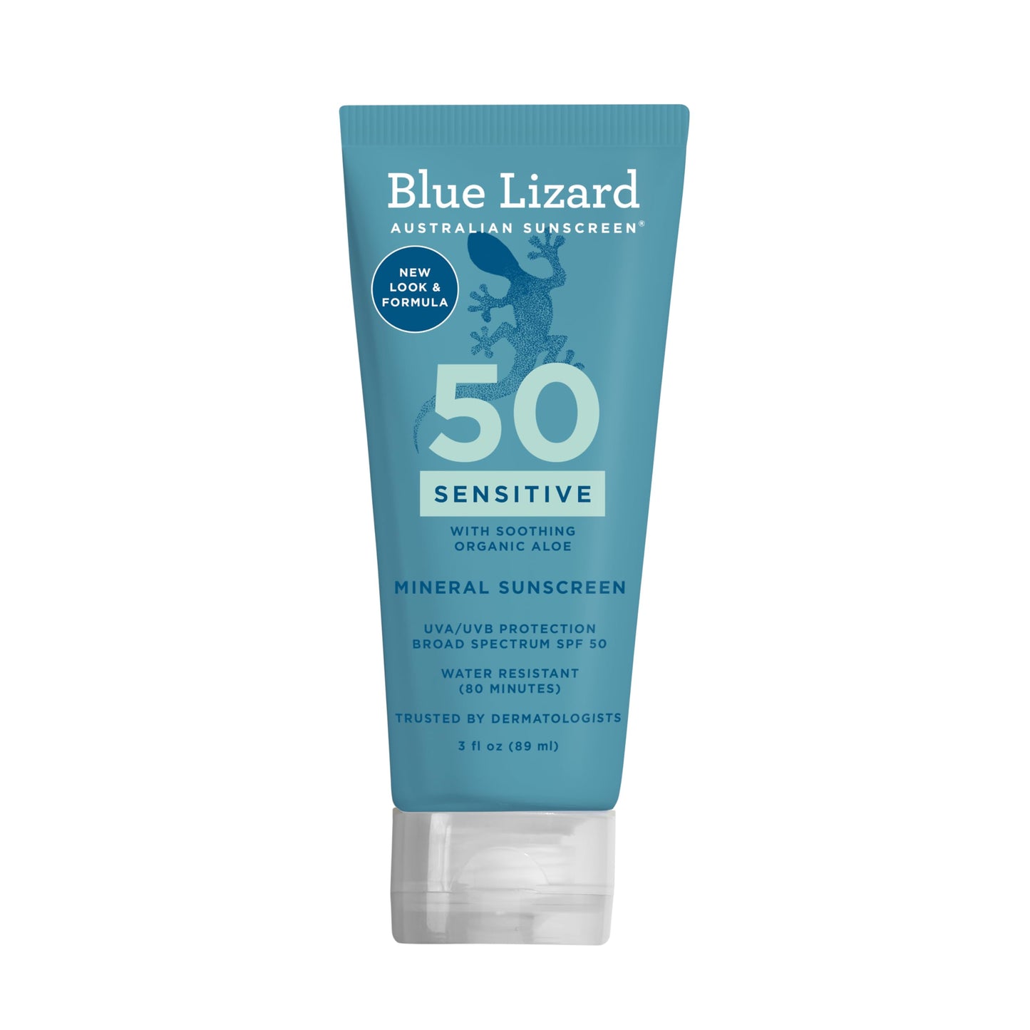 Blue Lizard SENSITIVE Mineral Sunscreen with Zinc Oxide, SPF 50+, Water Resistant, UVA/UVB Protection with Smart Cap Technology - Fragrance Free, 3 Beauty & Personal Care BLUE LIZARD