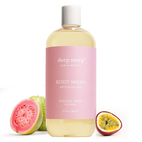 Deep Steep Passion Fruit Guava Body Wash, Hydrating Shower Gel with Hyaluronic Acid & Shea Butter for Sensitive Skin, Bodywash for Women & Men, 17 Fl Beauty & Personal Care Deep Steep