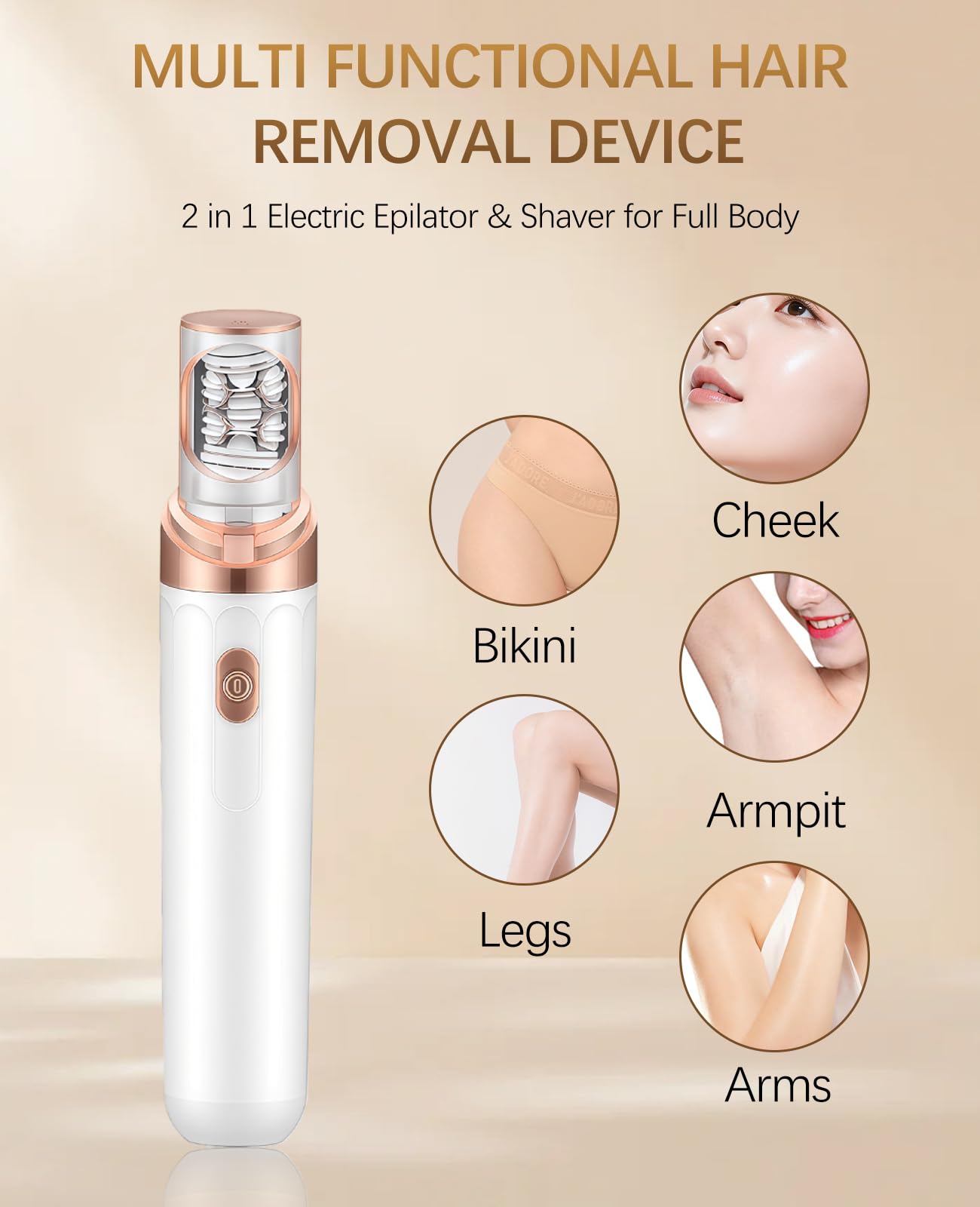 Facial Hair Removal for Women, 2-in-1 Epilator for Women Face, 3X Tweezer Head Painless Hair Remover for Face Woman with LED & USB(Pearl White) Beauty and Personal Care Wudajie