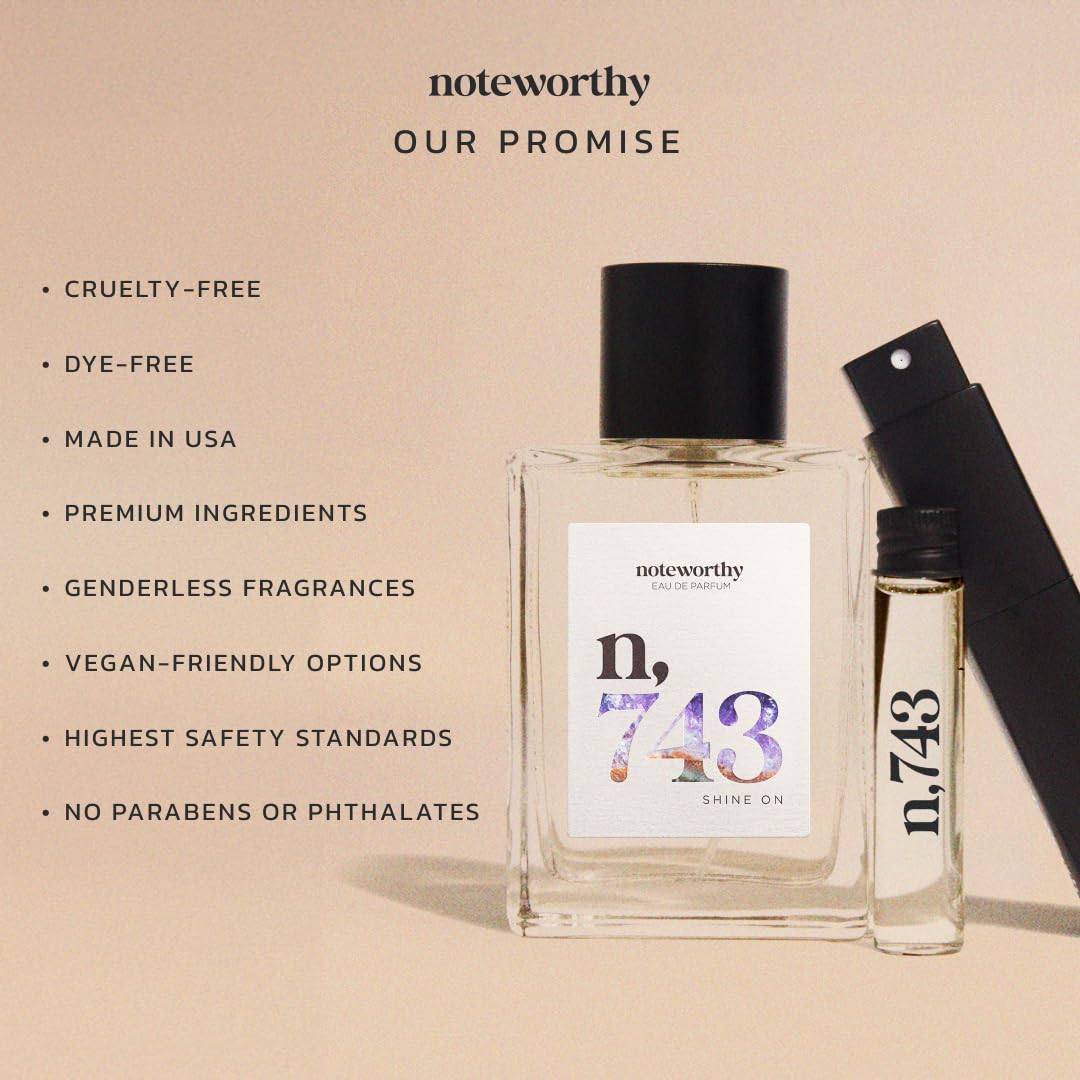 Noteworthy n,743 Shine On Eau De Parfum - Tuberose, Magnolia, Jasmine | Sophisticated, Warm Fragrance for Any Occasion | Long-lasting Unisex Perfume Beauty & Personal Care Noteworthy