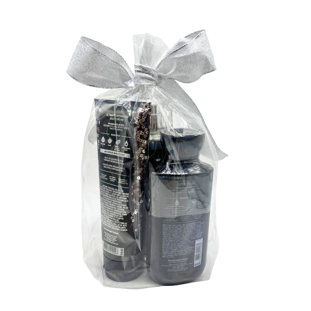 Bath & Body Works A TOAST TO YOU Fine Fragrance Mist, Ultimate Hydration Body Cream, and Body Wash 3pc Gift Set with 30-inch Silver Ribbon Bow Beauty and Personal Care Bath & Body Works