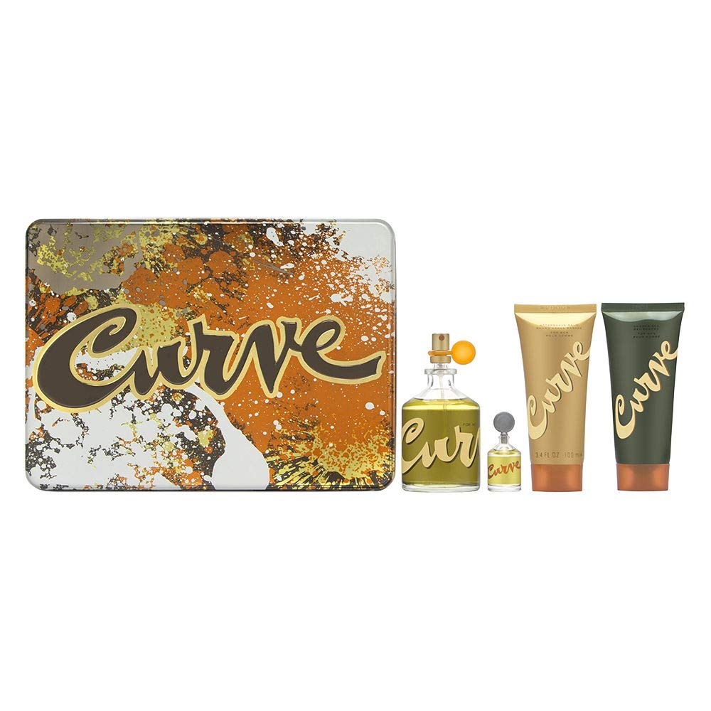 Liz Claiborne Curve for Men By 4 Pc Gift Set (Cologne Spray 4.2 Oz + Cologne Spray .25 Oz + Aftershave Balm 3.4 Oz + Shower Gel 3.4 Oz), 4count