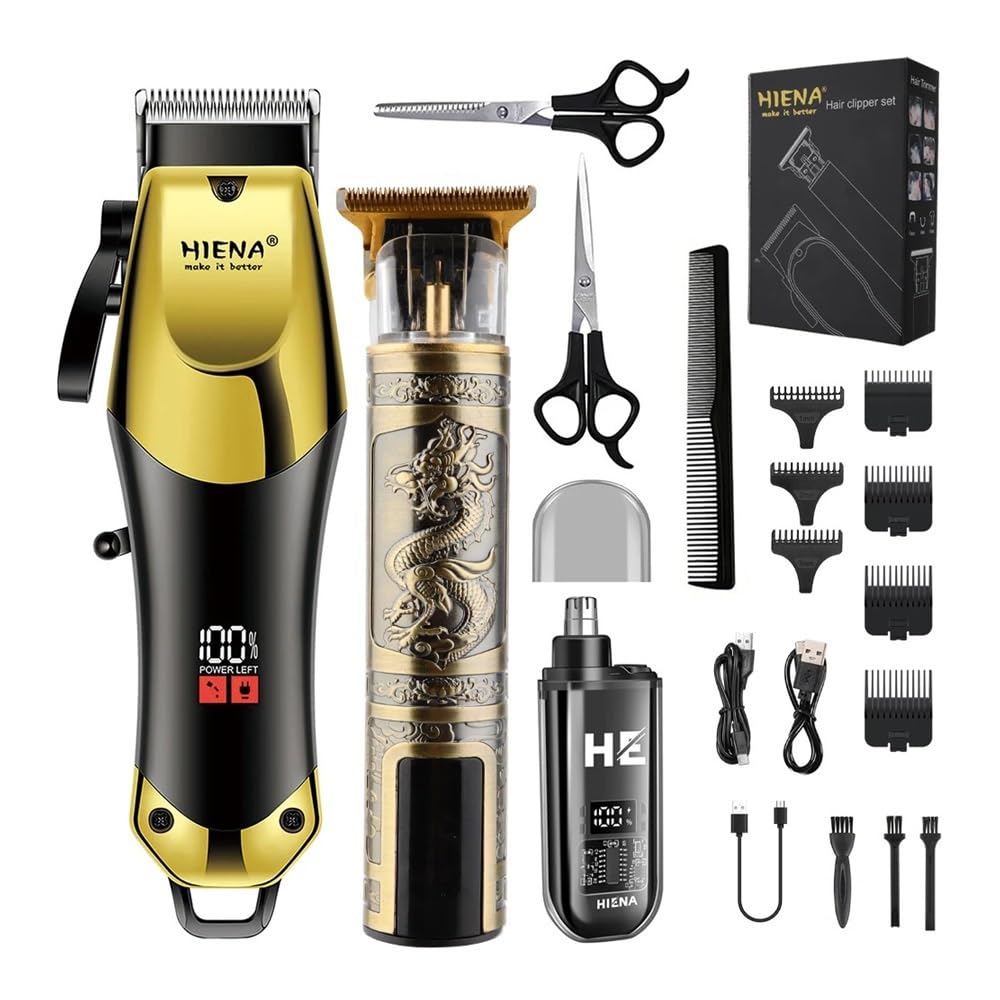 Razors HIENA Professional Barber Trim Three-Piece Set, USB Charging, Small and Lightweight for Home, Family or Travel Easy to Carry Beauty and Personal Care EWKYLSEM