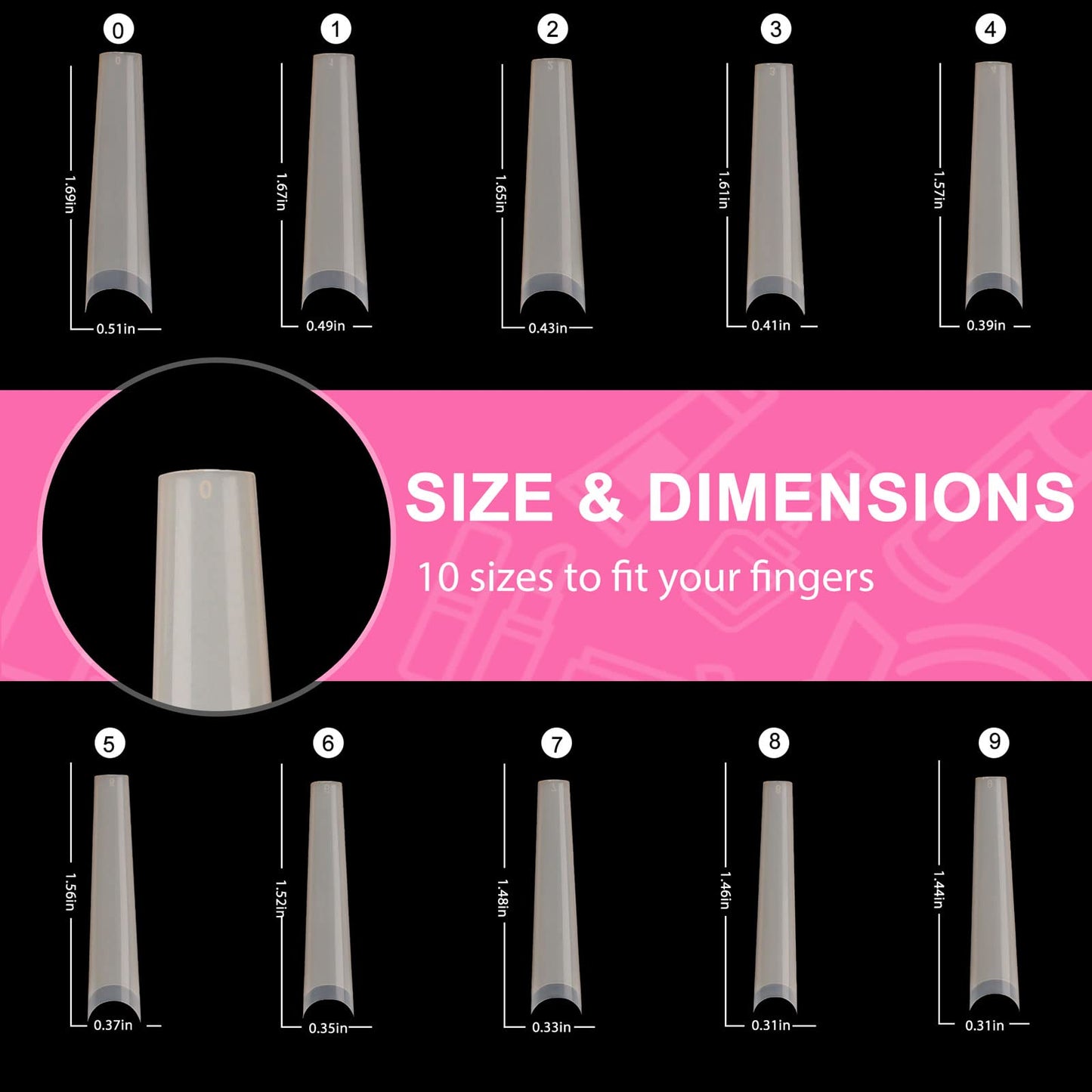 Tapered Extra Long Nail Tips, Ballerina Natural Acrylic Fake Nail Tips, Press On Nail False Nails with Box for Nail Salons and DIY Nail Art, 240PCS Beauty & Personal Care Defuber