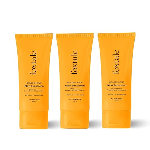 FoxTale Spf 50 Vitamin C Glow Sunscreen With Pa++++ & Niacinamide (3) Beauty & Personal Care FoxTale