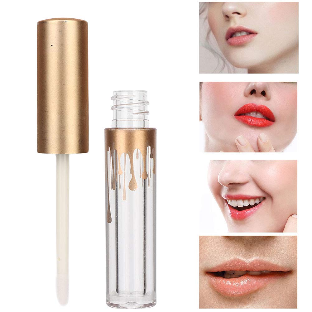 10 pcs Empty Lip Gloss Tubes, Transparent and Glod Plastic Lip Gloss Tube Containers DIY Lipstick Balm Travel Makeup Transparent Bottle With Matte Beauty & Personal Care Rotekt1740