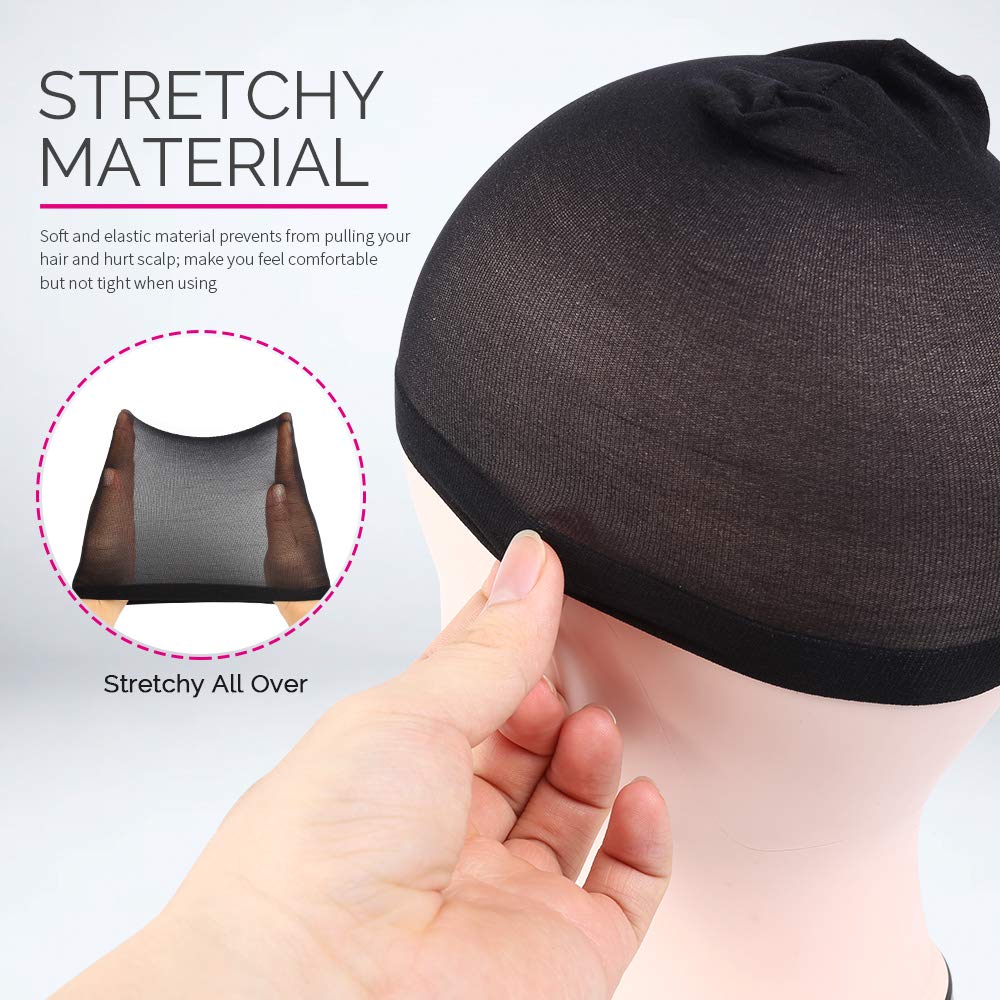 FANDAMEI Wig Cap, Nylon Wig Caps, 4 Pieces Stocking Wig Caps for Women (Black? Beauty and Personal Care Fandamei