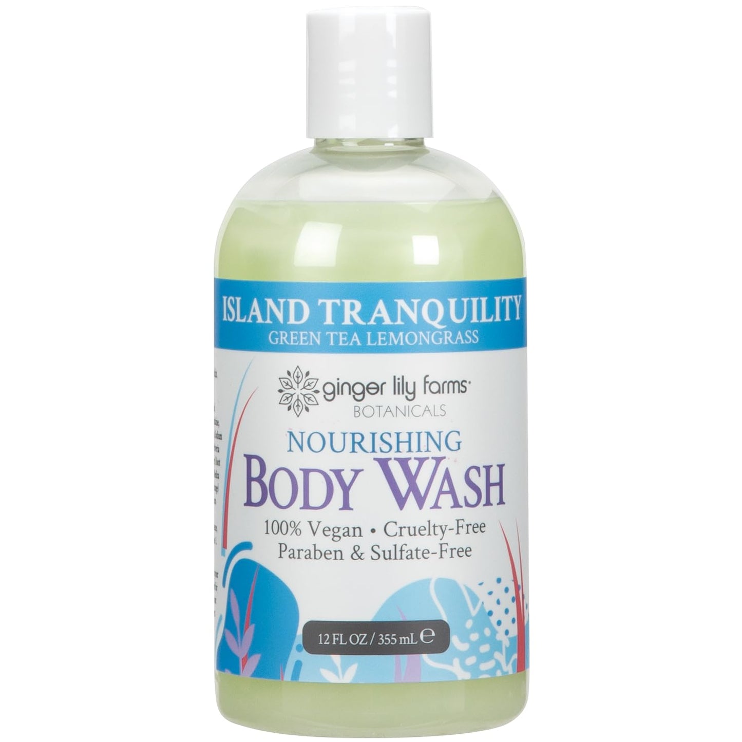 Ginger Lily Farms Botanicals Nourishing Body Wash, Island Tranquility, 100% Vegan & Cruelty-Free, Green Tea & Lemongrass Scent, 12 Fl Oz Beauty & Personal Care Ginger Lily Farms