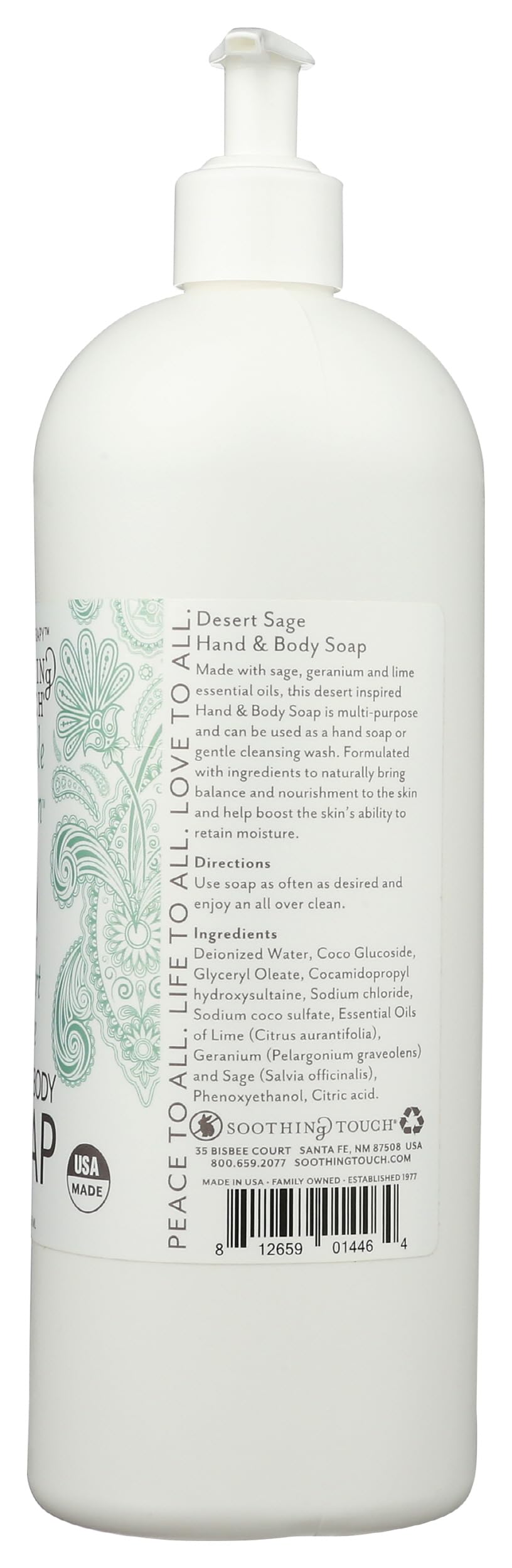 Soothing Touch Hand & Body Soap, Desert Sage, 32 oz, Professional Grade Essential Oils, Gentle, Vegan, Paraben Free Beauty & Personal Care Soothing Touch