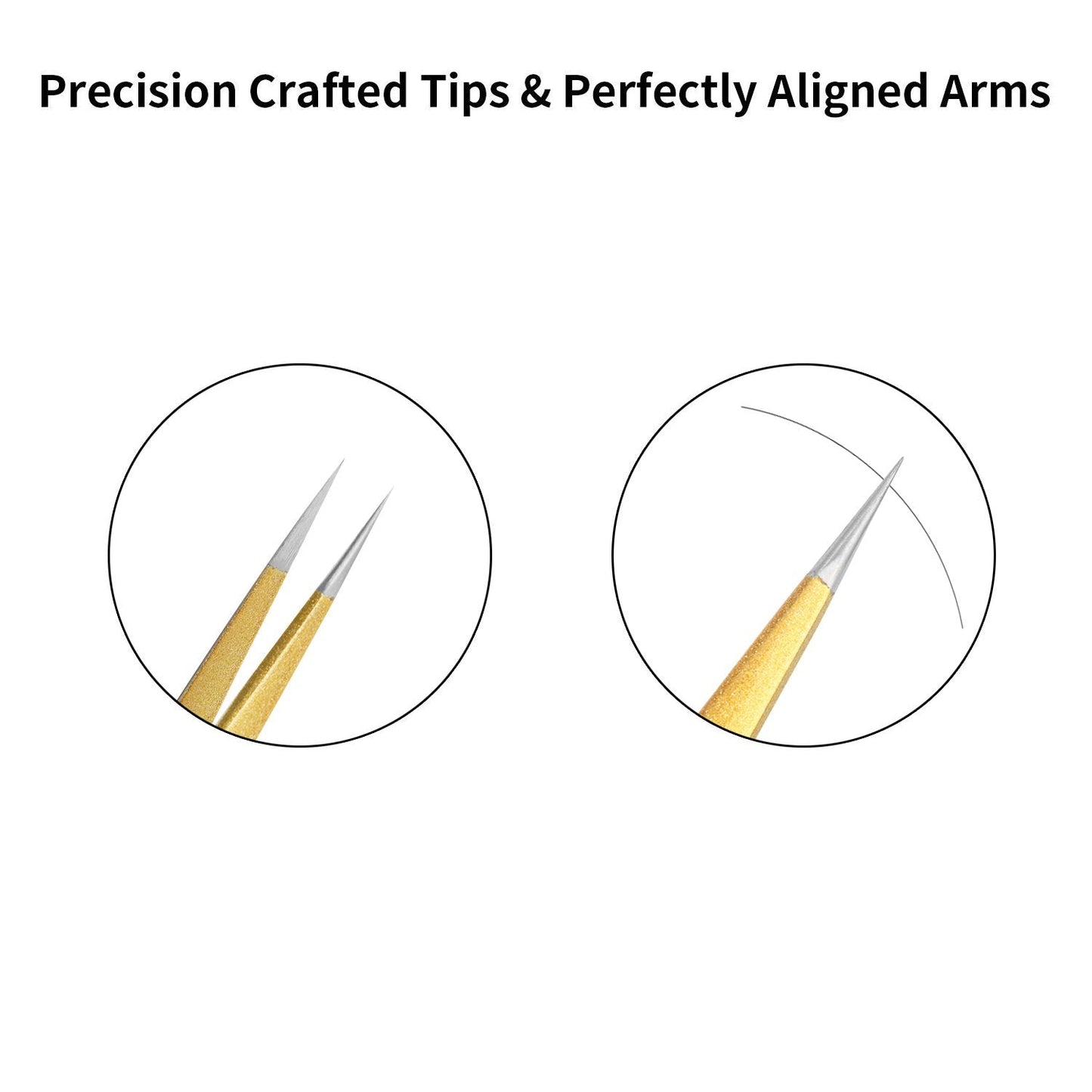 Tweezers for Eyelash Extension Hand Crafted Surgical Stainless Steel Metallic Gold Powder Coated (Supper Straight Tip.) Beauty & Personal Care metaleks