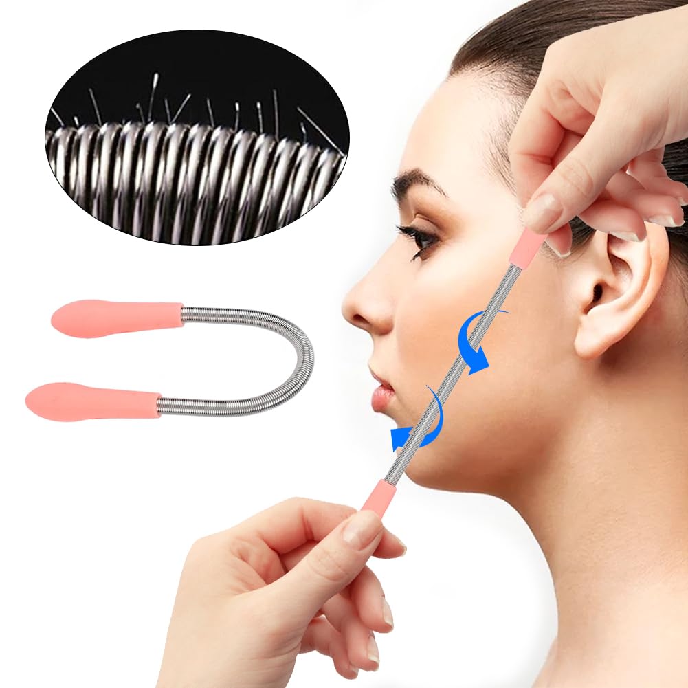 Tiiyee Facial Hair Remover, Spring Epilator Threading Tool Stainless Steel Beauty and Personal Care Tiiyee