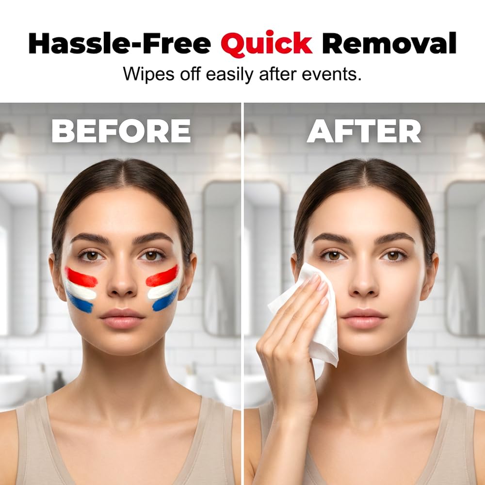 Face Paint Stick, Washable National Flag Face Paint Stick for 2026 Football Rugby Baseball Soccer, Eye Black Face & Body Paint for Outdoors Game Beauty & Personal Care AprYew