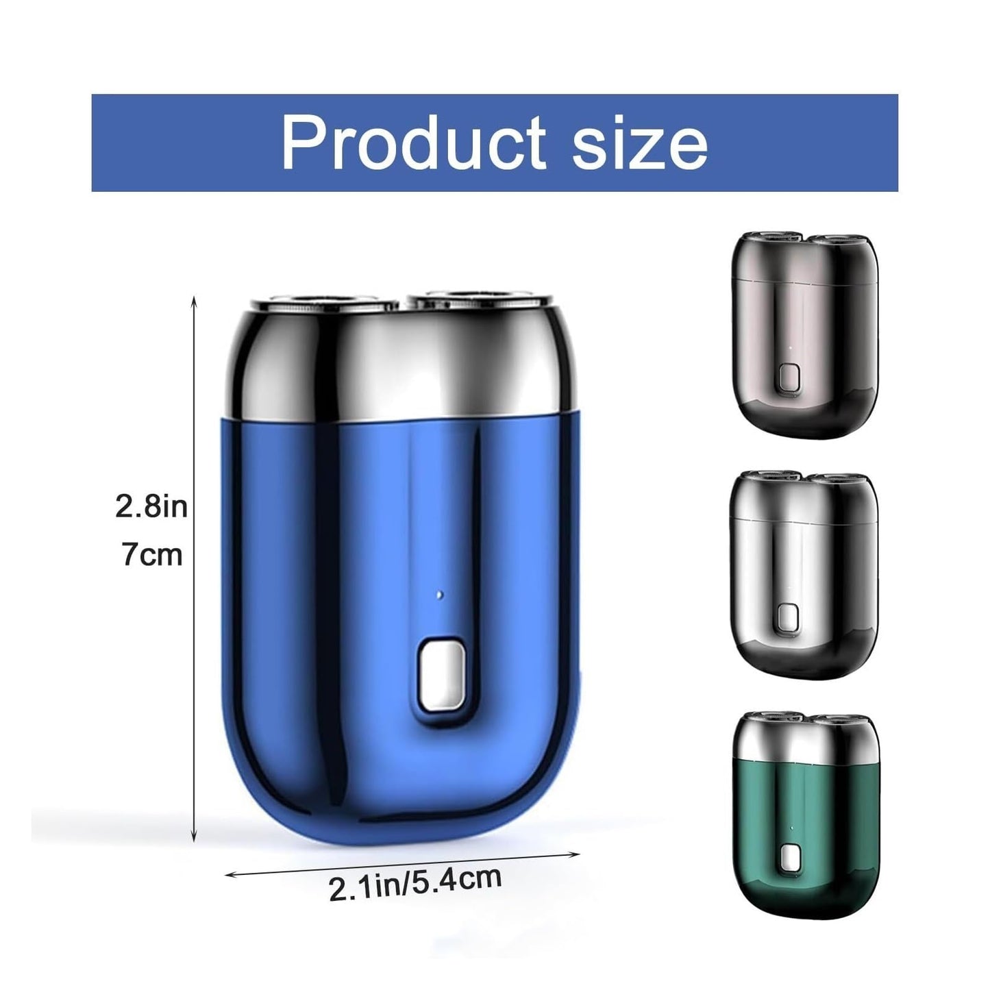 PWVFXHYF Double Head Electric Shaver for Men - Pocket-Size Portable Travel Razor, USB Rechargeable & Washable Dual-Head Electric Shaver(Blue+Head) Beauty and Personal Care PWVFXHYF