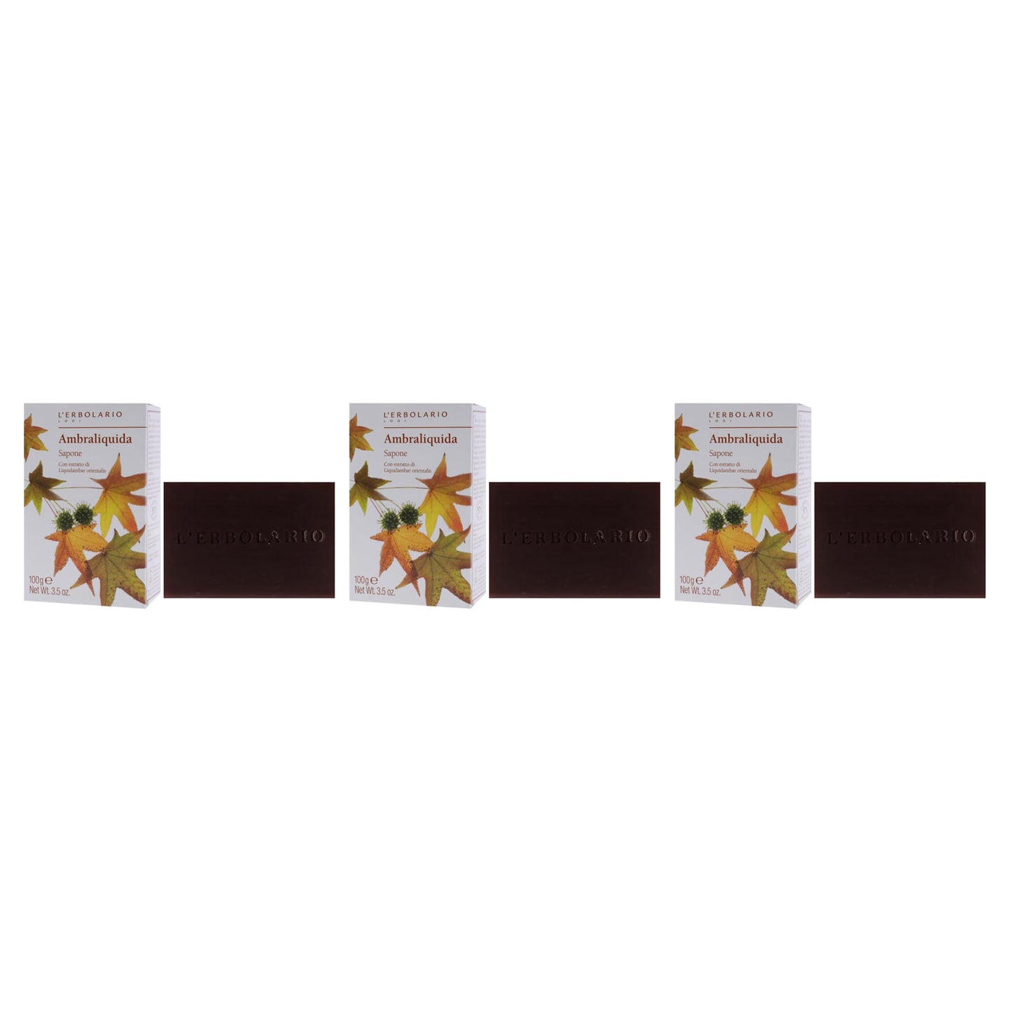 Soap - Ambraliquida - Pack of 3 by LErbolario for Unisex - 3.5 oz Soap Beauty & Personal Care L'Erbolario