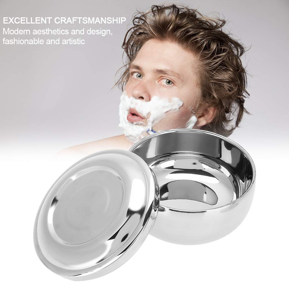 AYNEFY Shaving Soap Bowl for Men - Stainless Steel Portable Beard Shaving Mug with Mirror, Travel & Home Use, Compatible with Shaving Soaps Beauty and Personal Care AYNEFY