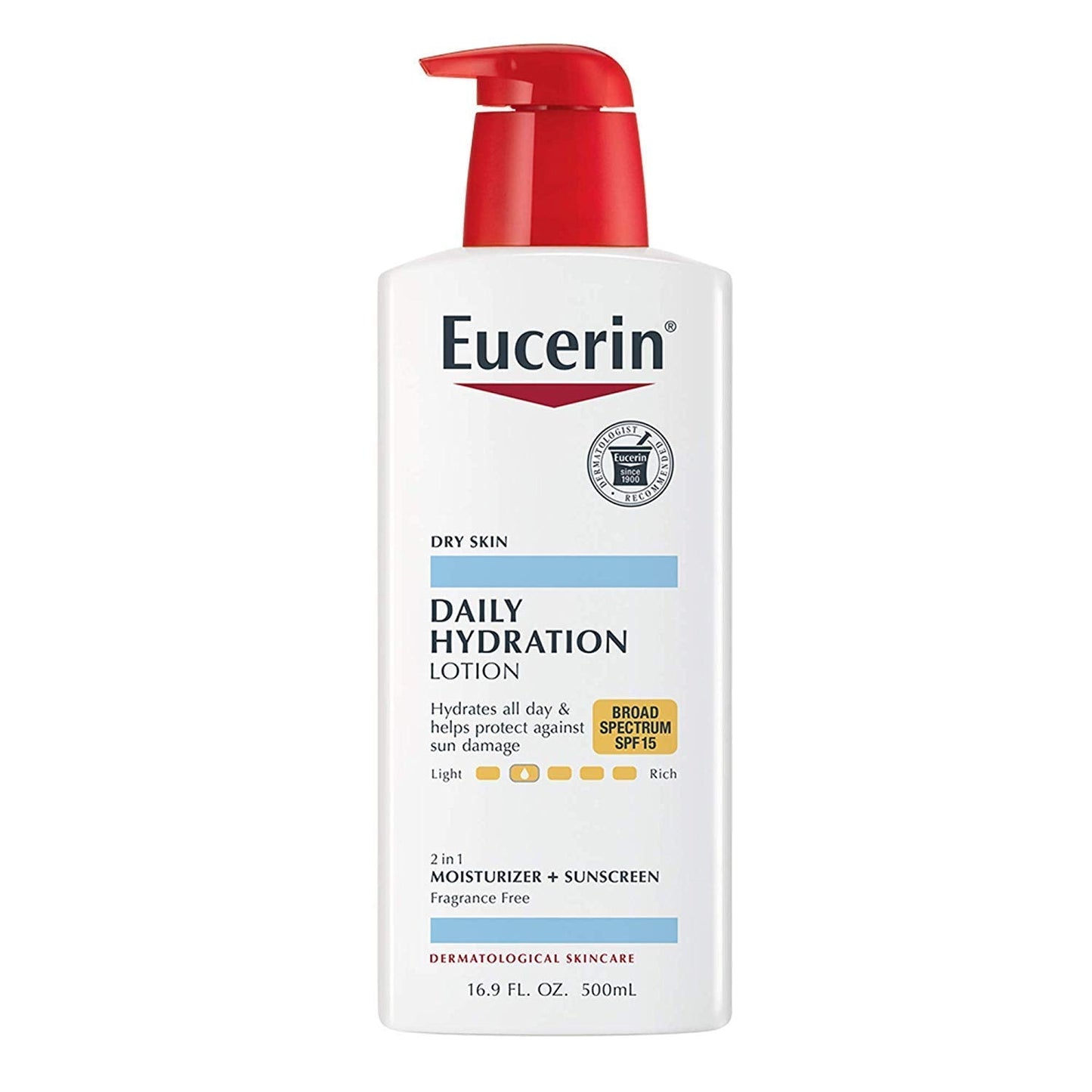 Eucerin Daily Hydration Moisturizer & Sunscreen Lotion, Fragrance Free SPF 15, 16.9 oz (Pack of 6) Beauty & Personal Care Eucerin