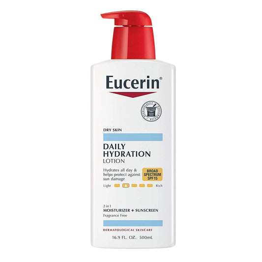 Eucerin Daily Hydration Moisturizer & Sunscreen Lotion, Fragrance Free SPF 15, 16.9 oz (Pack of 6) Beauty & Personal Care Eucerin
