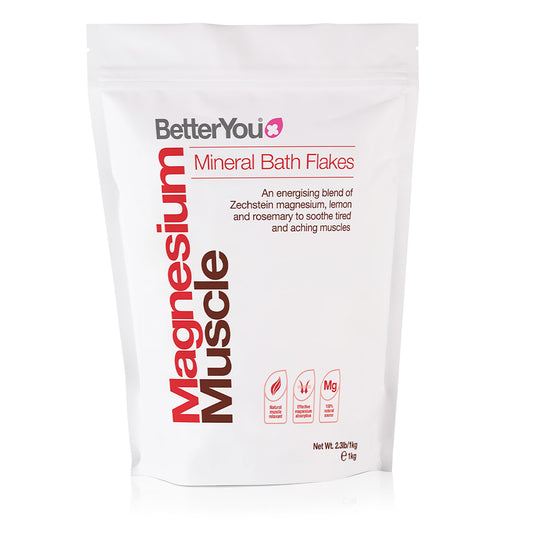 BetterYou Magnesium Muscle Bath Flakes - Mineral Bath Salts for Muscle Recovery - Post-Workout Soak for Sore Muscles - Natural Magnesium - 2.3 lb Beauty and Personal Care BetterYou