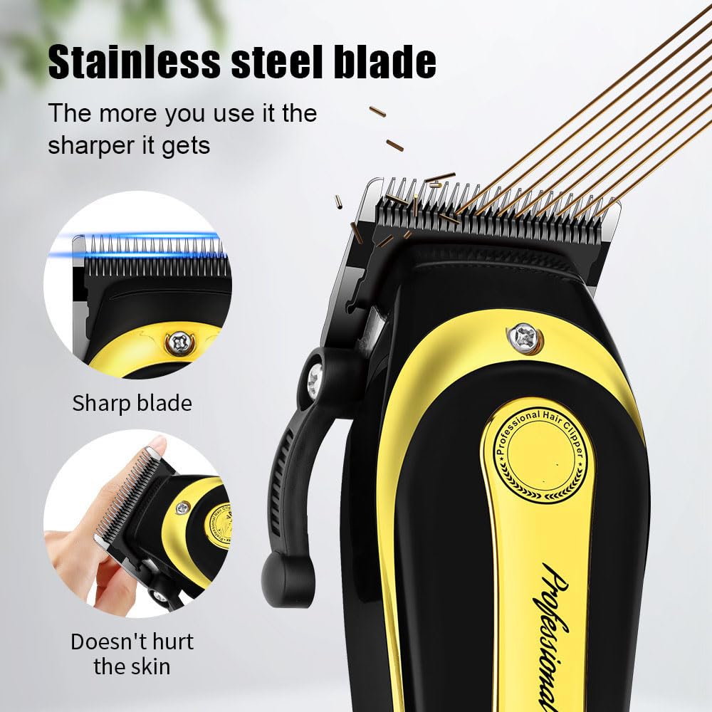 Men's Professional Cordless Hair Clippers for Men, Women, and Children,USC Charging Beard Trimmer with Stainless Steel Blade, 4 Guide Combs, Electric Beauty and Personal Care QDKVTNDJZ