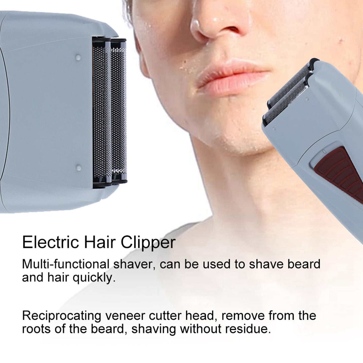 Electric Hair Clipper, Rechargeable Men Electric Hair Clipper Trimmer Double Head Reciprocating Shaver Beauty and Personal Care KENANLAN