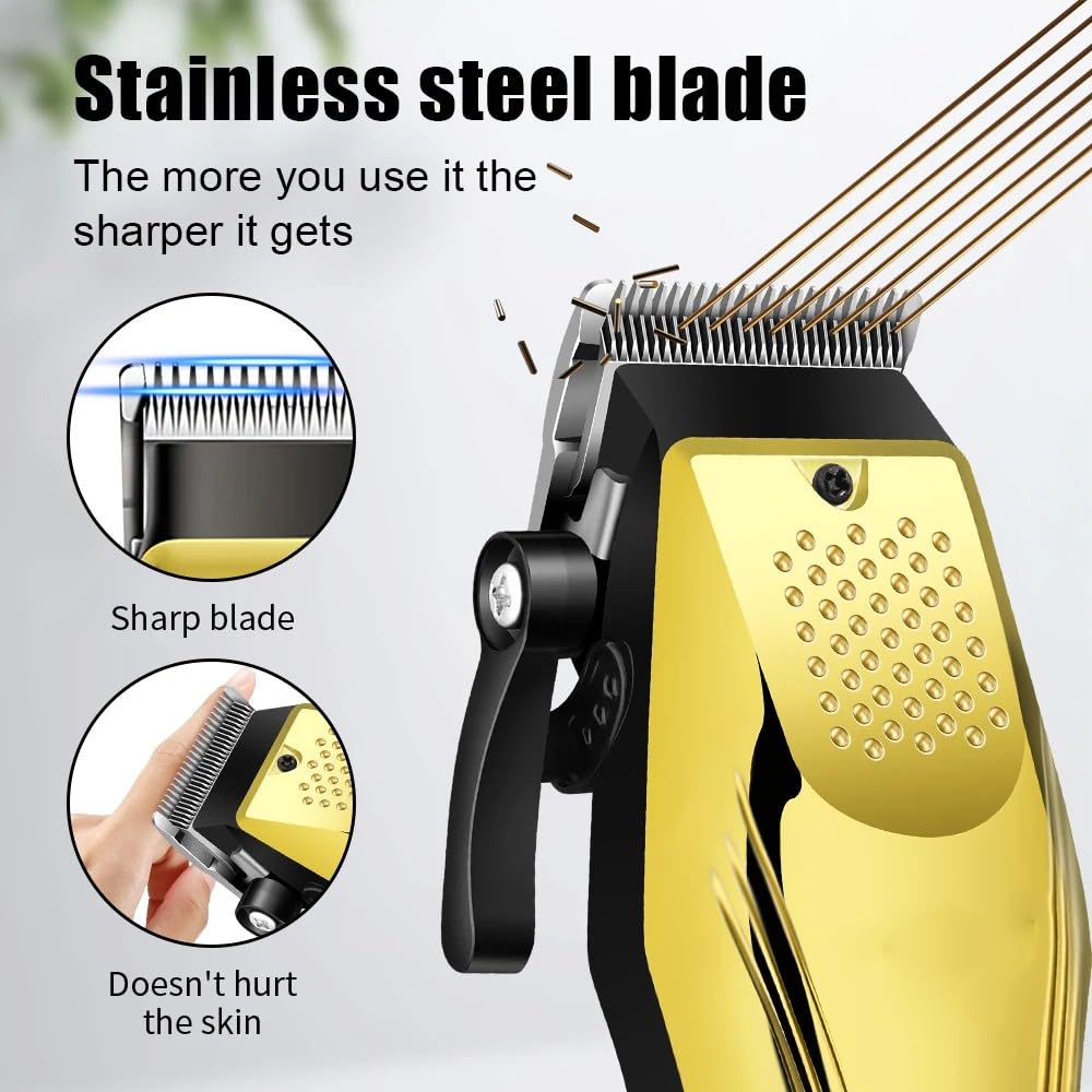 Professional Hair Clippers Set for Men,Electric Cordless Trimmer with LED Digital Display and 7 Guide Combs, Barber-Grade Cutting Machine Stainless Beauty and Personal Care QDKVTNDJZ