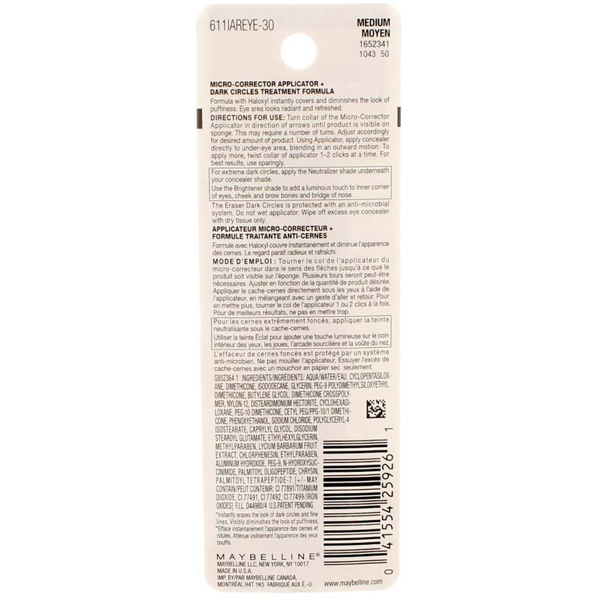 Maybelline Instant Age Rewind Eraser Dark Circles Treatment Concealer, Medium, 0.2 fl. oz. Beauty & Personal Care MAYBELLINE