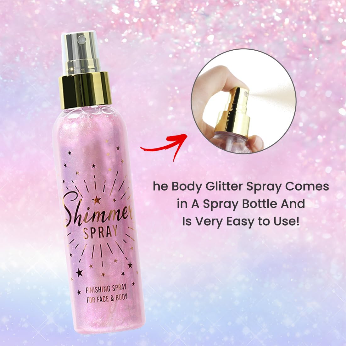 Glitter Spray for Hair and Body, Glitter Body Spray, Glitter Spray for Clothes, Quick-Drying Waterproofing Body Shimmer Suitable for Festival Rave Beauty & Personal Care ZENTANMEI