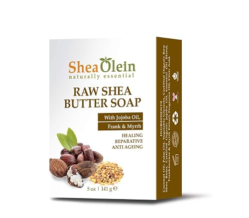 Raw Shea Butter Soap with Jojoba Oil, Frank & Myrrh Beauty & Personal Care SheaOlein Naturally Essential