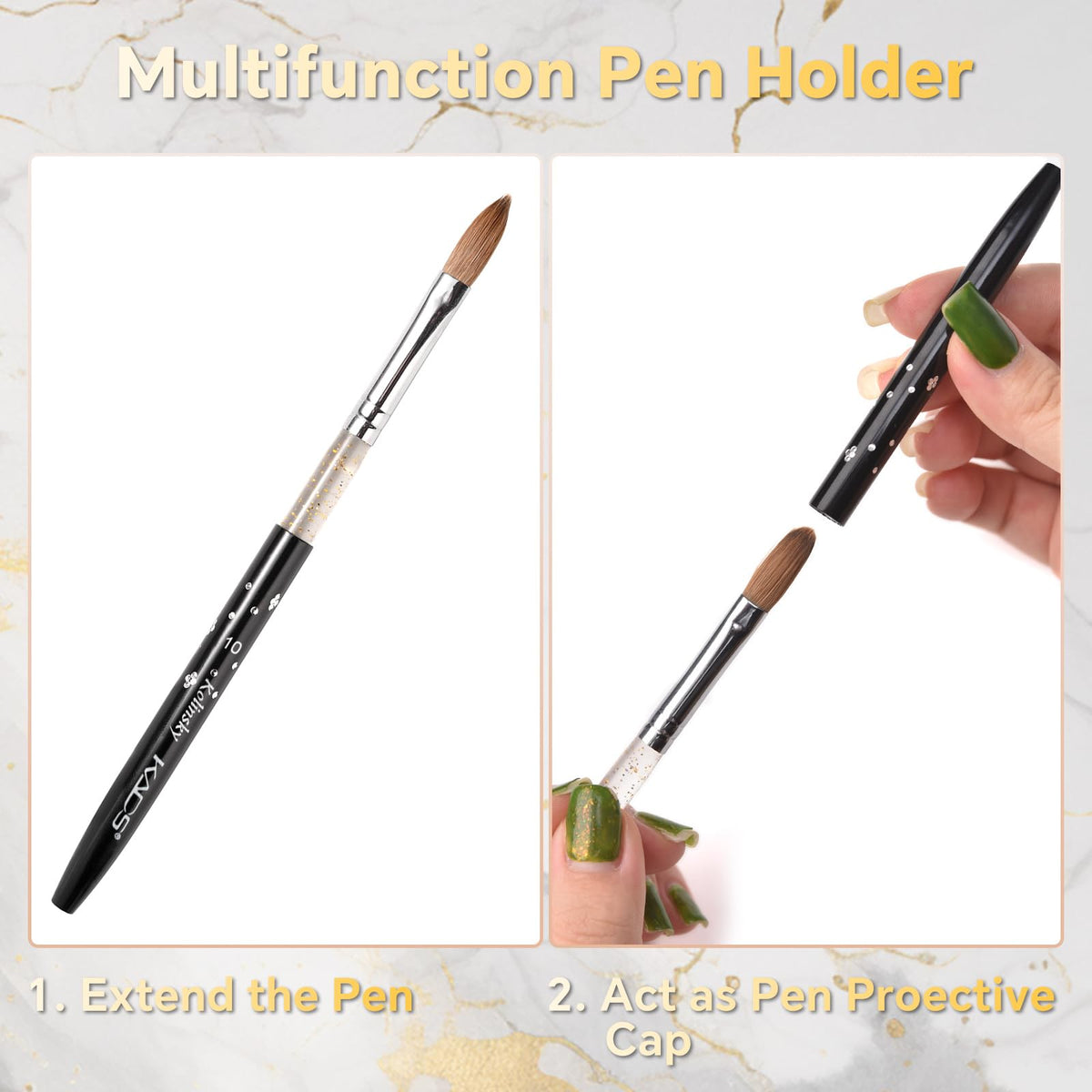 KADS 5Pcs Kolinsky Sable Acrylic Brushes Set Size 2 4 6 8 10