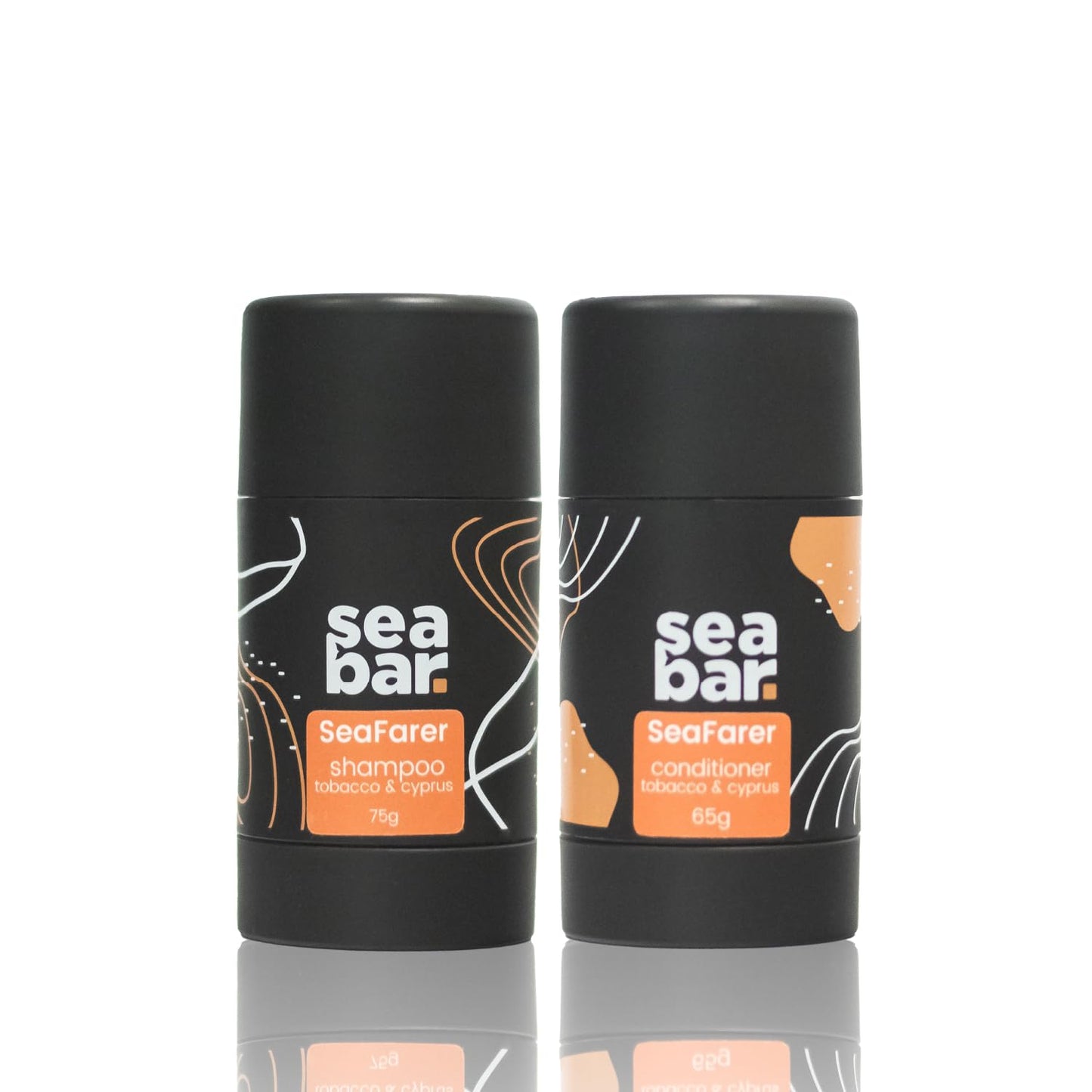 SeaBar Shampoo & Conditioner Bar Set - All Natural Hair Shampoo - Vegan, Sulfate-Free, Eco Friendly Zero Waste Reusable Packaging with Travel Beauty & Personal Care SeaBar