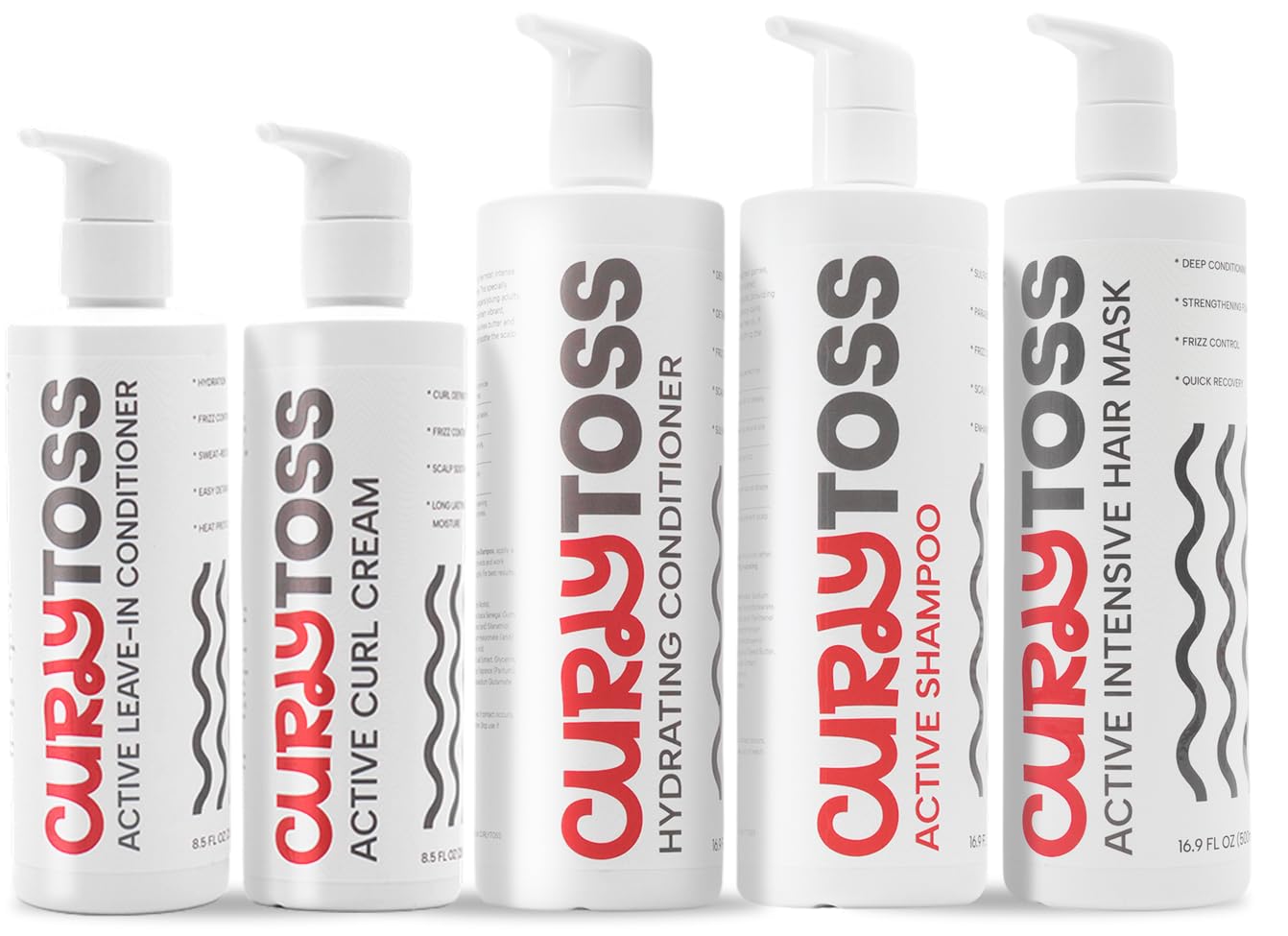 CURLY TOSS Complete Curl Routine Kit - Shampoo & Conditioner Set, Leave-In Treatment, Styling Cream & Repair Mask for Defined Curls, Sulfate-Free Care Beauty & Personal Care curlytoss
