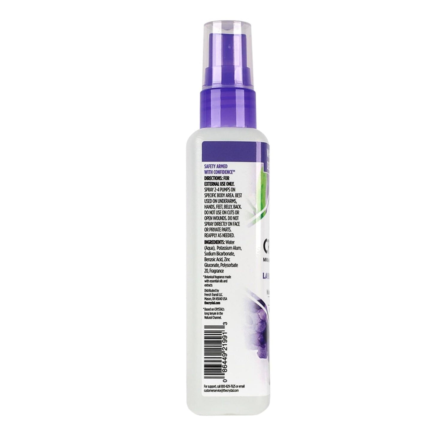 Crystal Mineral Deodorant Spray, 8 oz., 2 Pack, Lavender + White Tea Beauty and Personal Care Crystal Essence