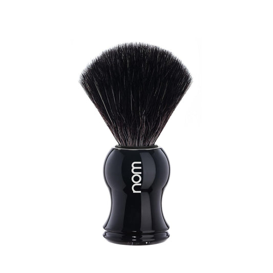 NOM Gustav Shaving Brush - Vegan Shave Brush for Shaving soaps and creams - sustainable eco-friendly and reusable - Exfoliating Shaving Brush - Black Beauty and Personal Care MÜHLE